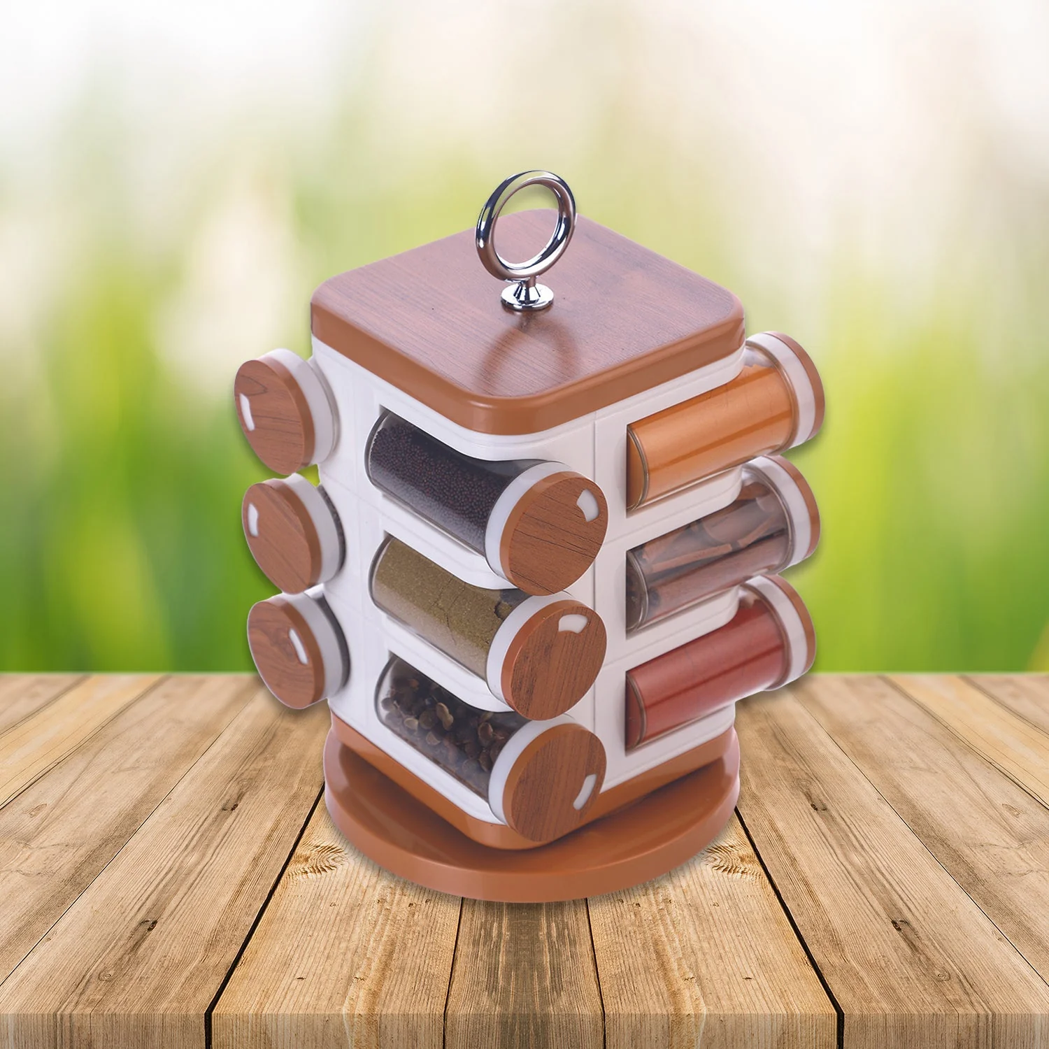 8118 Ganesh 12-Jar Revolving Spice Rack Masala Box - Image 5