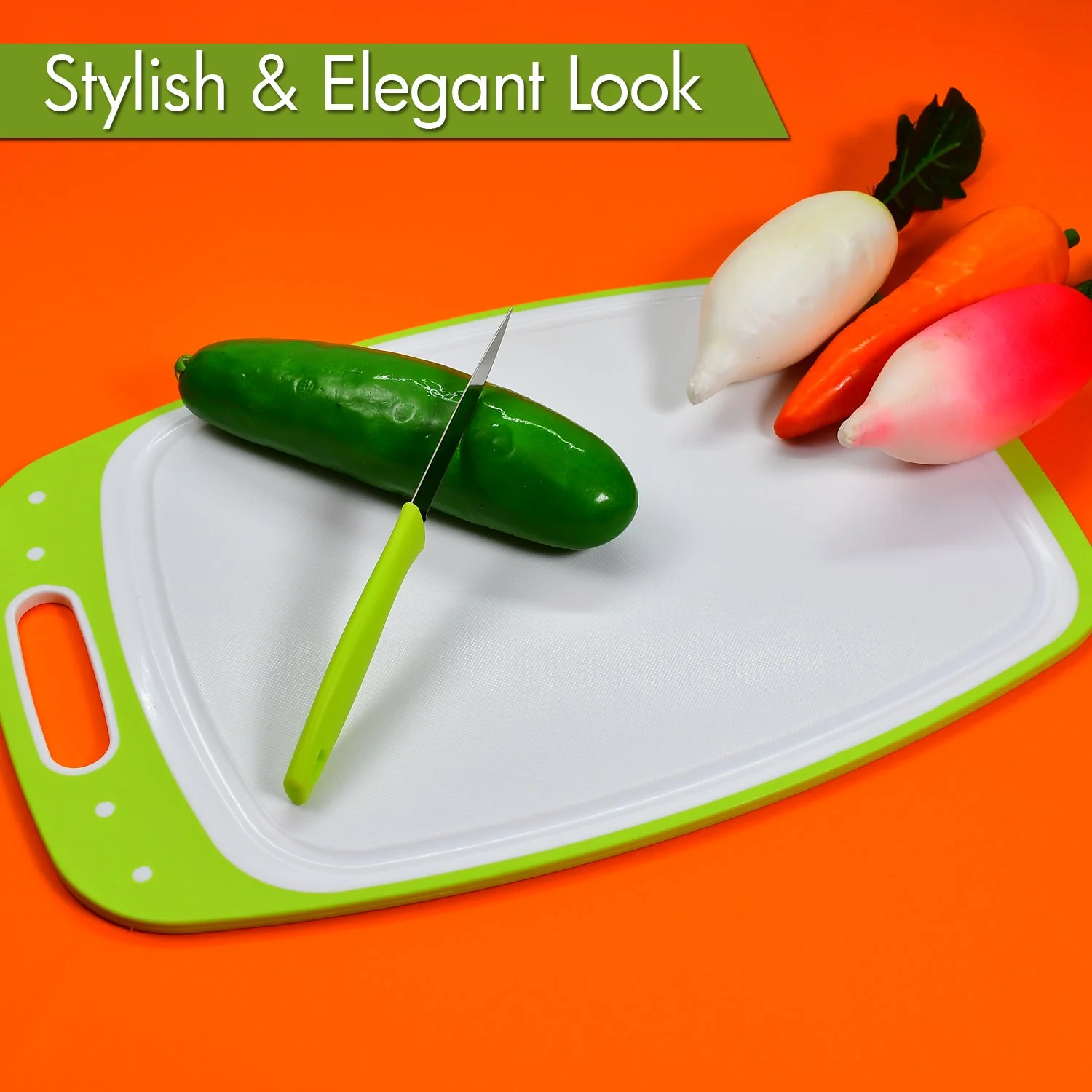 8136A Vegetables and Fruits Cutting Chopping Board Plastic Chopper Cutter Board Non-slip Antibacterial Surface with Extra Thickness - Image 2