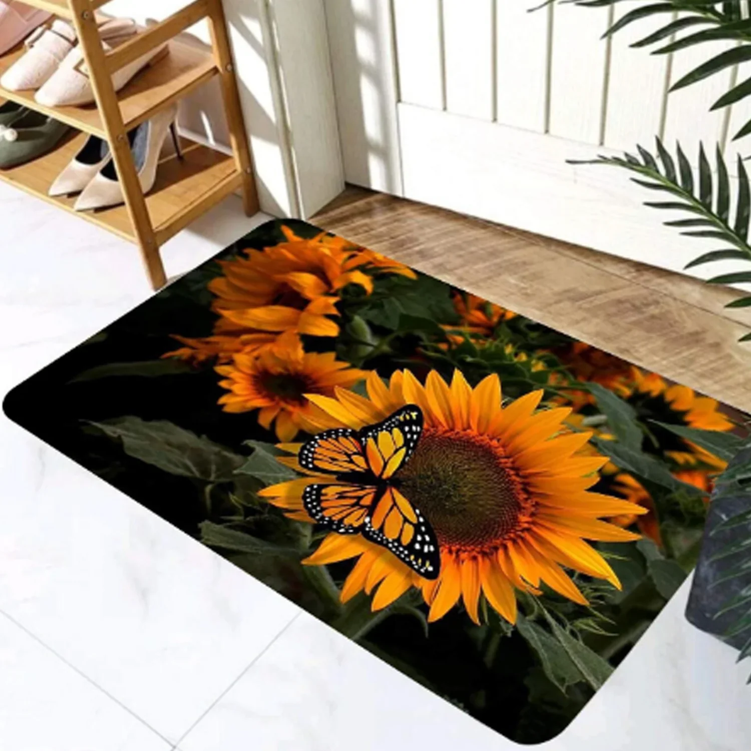8165 FLOOR MAT, BATH MAT, DOOR MAT FLORAL PATTERN, JACQUARD, WASHABLE, NON-SLIP, STYLISH, FLORAL PATTERN, PRINT RUG MAT, STYLISH, QUALITY, ABRASION RESISTANT, SOUNDPROOFING, HOT CARPET, ALL SEASONS, FOR KITCHEN, BEDROOM, LIVING ROOM (80X50 CM) - Image 2