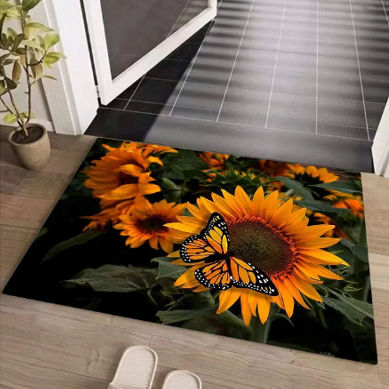 8165 FLOOR MAT, BATH MAT, DOOR MAT FLORAL PATTERN, JACQUARD, WASHABLE, NON-SLIP, STYLISH, FLORAL PATTERN, PRINT RUG MAT, STYLISH, QUALITY, ABRASION RESISTANT, SOUNDPROOFING, HOT CARPET, ALL SEASONS, FOR KITCHEN, BEDROOM, LIVING ROOM (80X50 CM) - Image 3