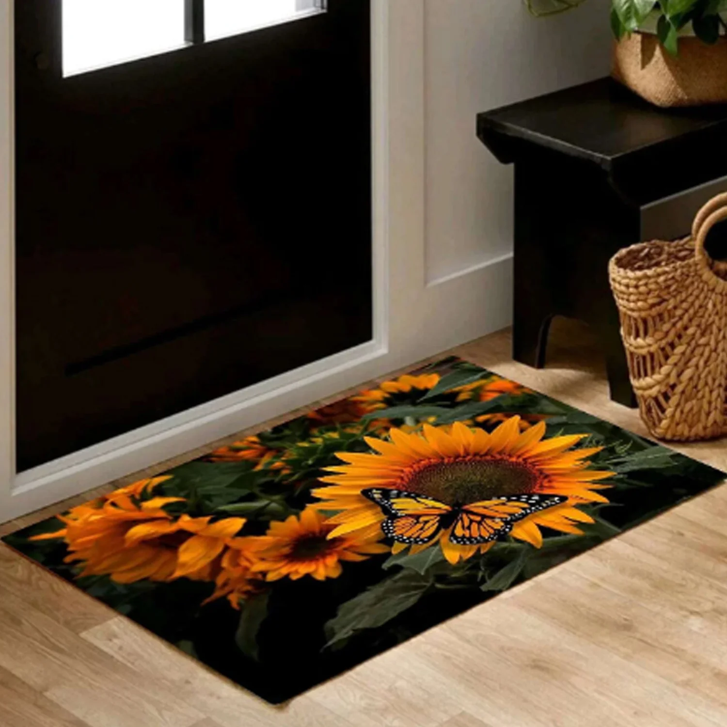 8165 FLOOR MAT, BATH MAT, DOOR MAT FLORAL PATTERN, JACQUARD, WASHABLE, NON-SLIP, STYLISH, FLORAL PATTERN, PRINT RUG MAT, STYLISH, QUALITY, ABRASION RESISTANT, SOUNDPROOFING, HOT CARPET, ALL SEASONS, FOR KITCHEN, BEDROOM, LIVING ROOM (80X50 CM) - Image 4