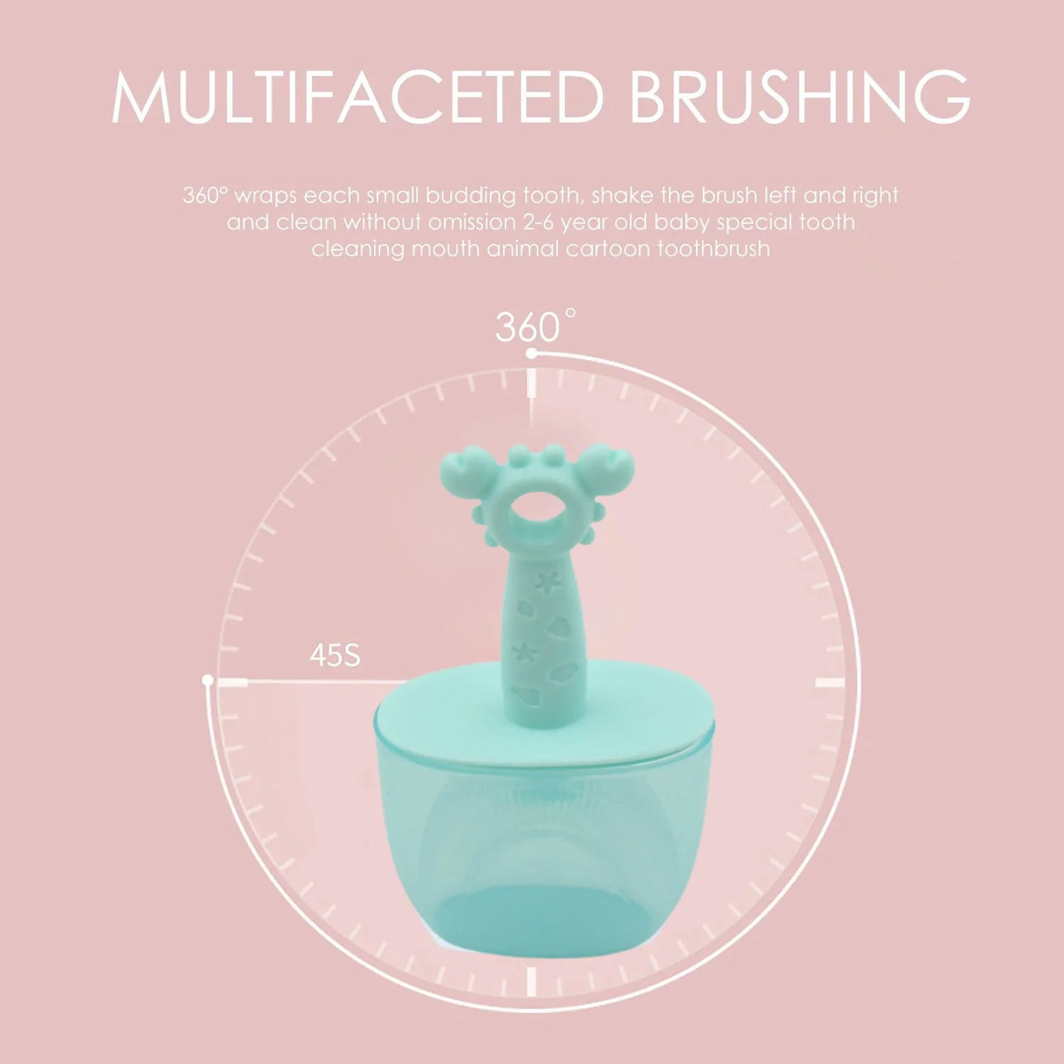 8352 Toothbrush- U Shape Portable Silicone Teeth Brush Clean 360 Degree Cleaning Suitable For 2-6 Years - Image 3