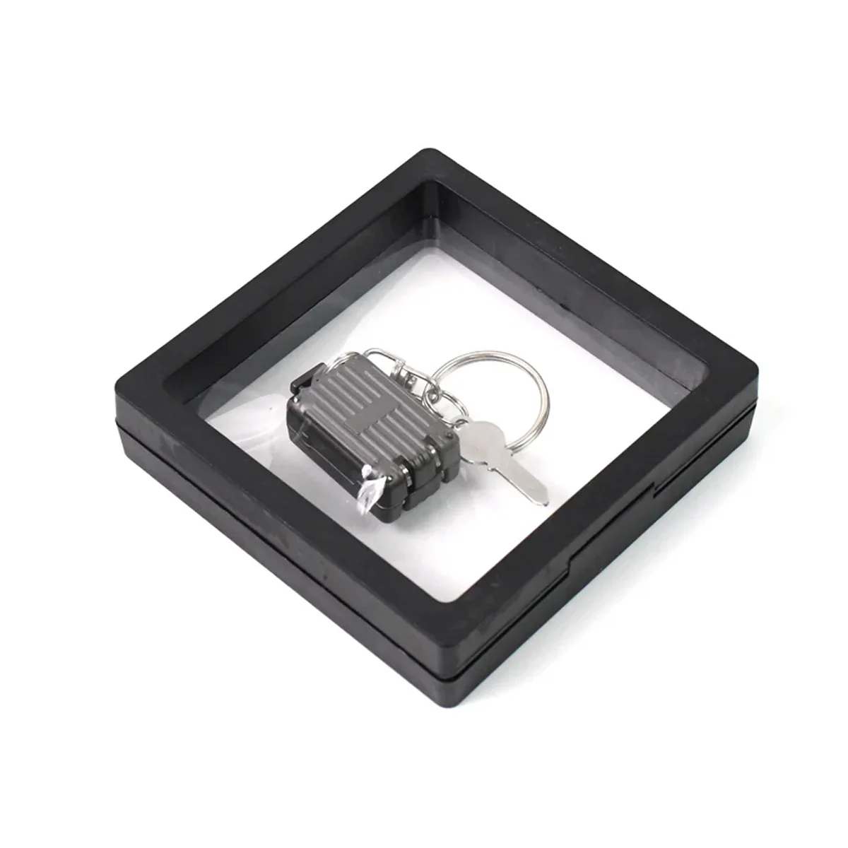 8430 Suitcase Shape Nail Clipper Keychain With Key & 3D Floating Frame Display Case (1 Set) - Image 5