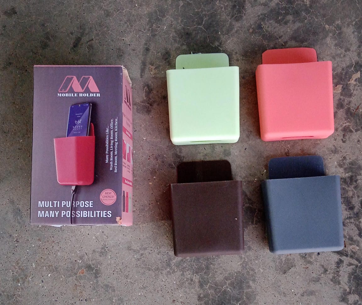 8485 Multipurpose Plastic Wall Mounted Remote & Mobile Holder Stand β (Pack of 4) - Image 9