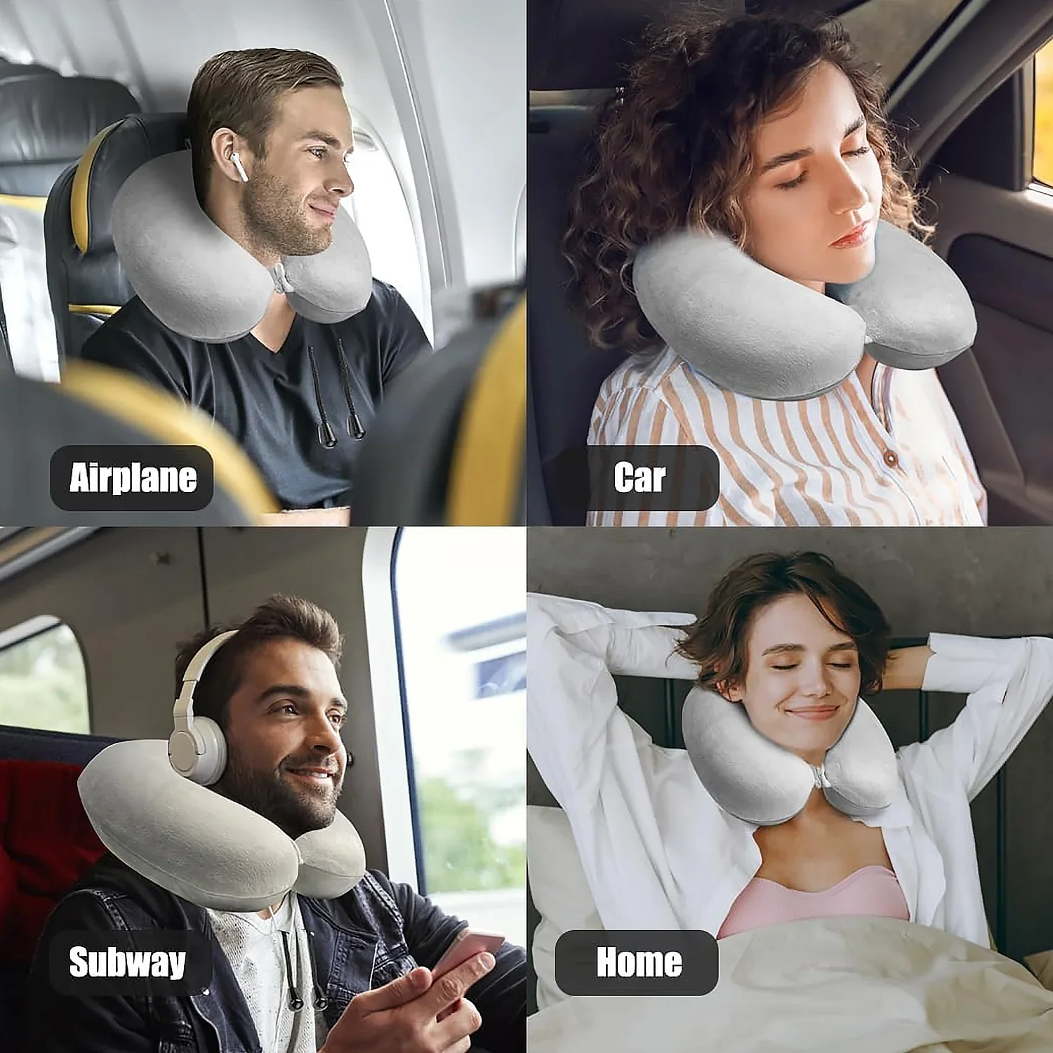 AM7702 SOFT NECK PILLOW FOR TRAVEL NECK PILLOW (1 PC)-Multicolor - Image 3