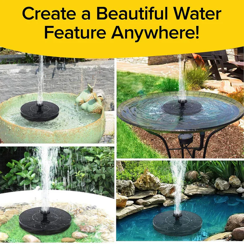 8603 Fast Fountain by Pocket Hose - Solar-Powered - Instantly Adds a Water Feature Virtually Anywhere - 5 Spray Modes - No Installation or Batteries Required - Great for Bird Baths, Pools, Pond & More (1 Pc) - Image 4