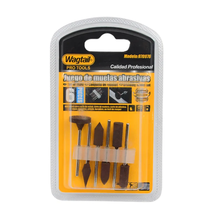 8657 Mounted Points Abrasive Stone Head Mounted Grinding Wheel Bits Rotary Tool Kit (6 Pcs) - Image 3