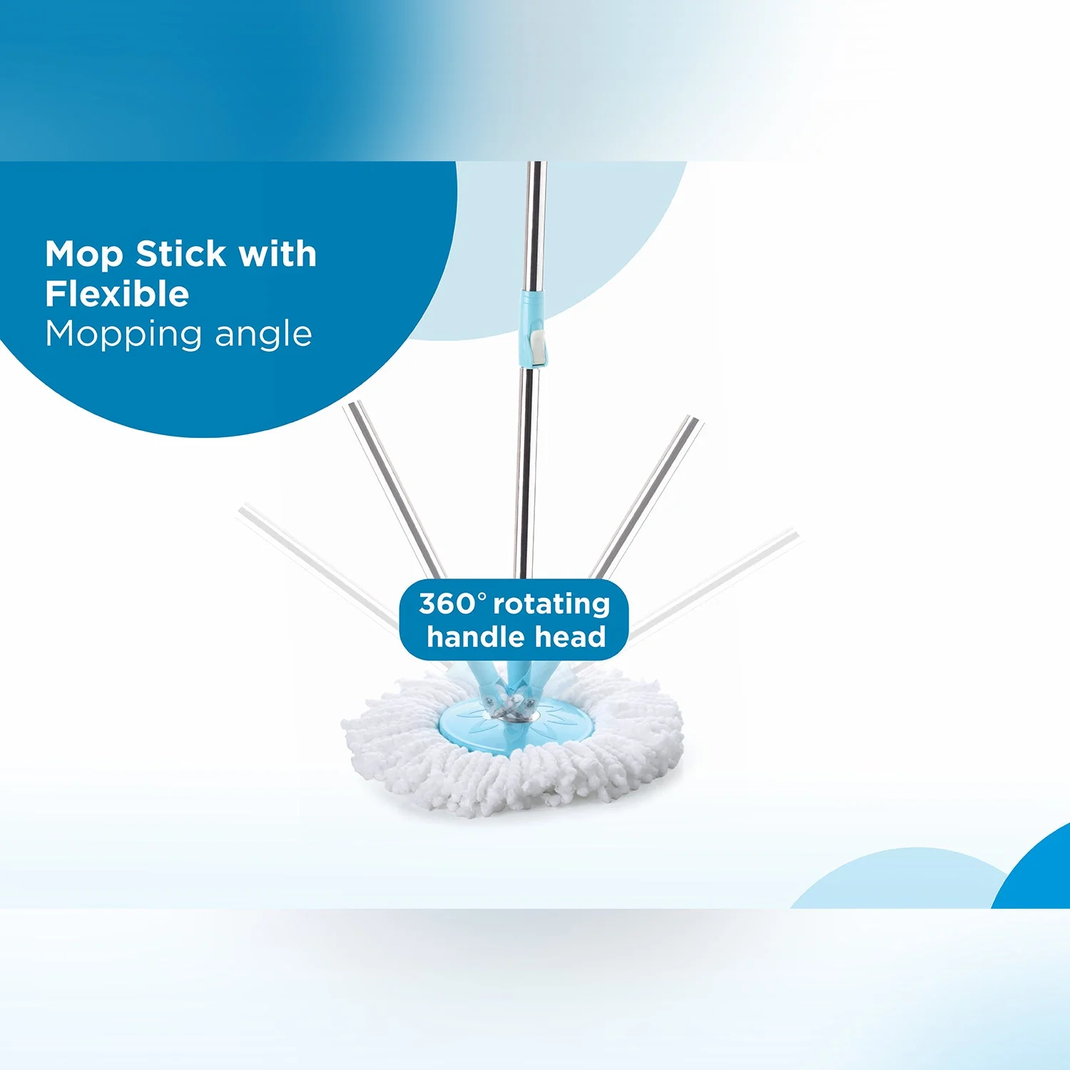 8712 Sporty Plastic Spin Mop with Bigger Wheels and Plastic Auto Fold Handle for 360 Degree Cleaning. - Image 4