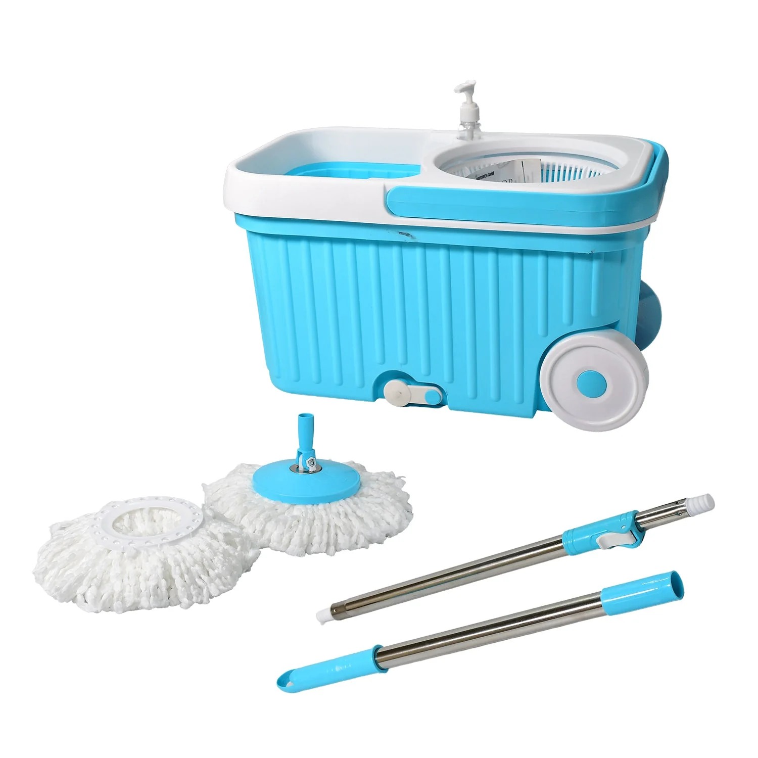 8712 Sporty Plastic Spin Mop with Bigger Wheels and Plastic Auto Fold Handle for 360 Degree Cleaning. - Image 7