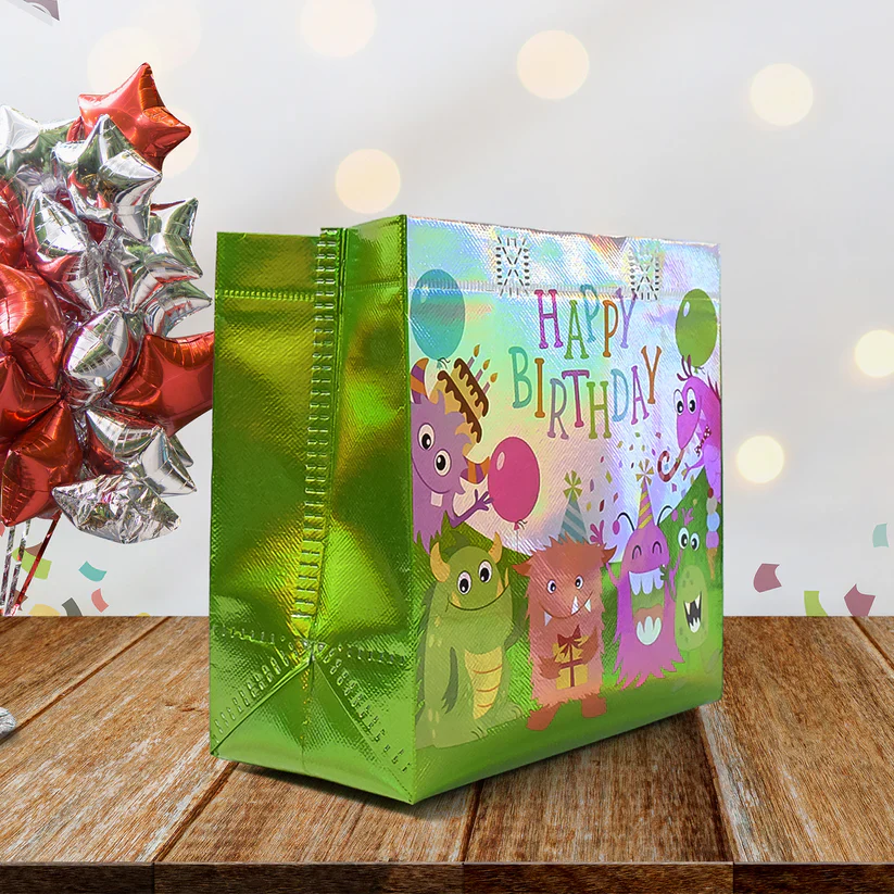 8961 Birthday Gift Bag, Reusable Party Gift Bags (1 Pc / Mix Design) - Image 3