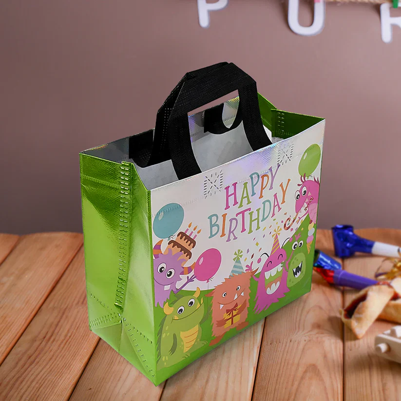 8961 Birthday Gift Bag, Reusable Party Gift Bags (1 Pc / Mix Design) - Image 4