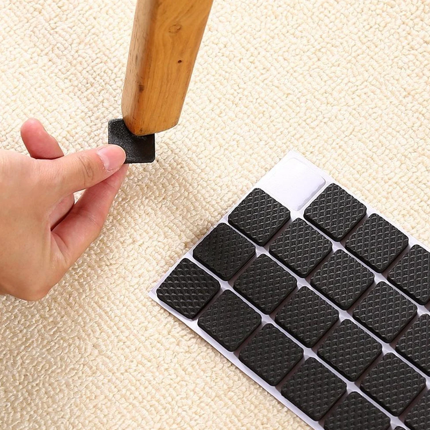9040 12Pcs Self Adhesive Non-Slip for Protecting Tiles, Shiny Hard Wood Floor - Image 4