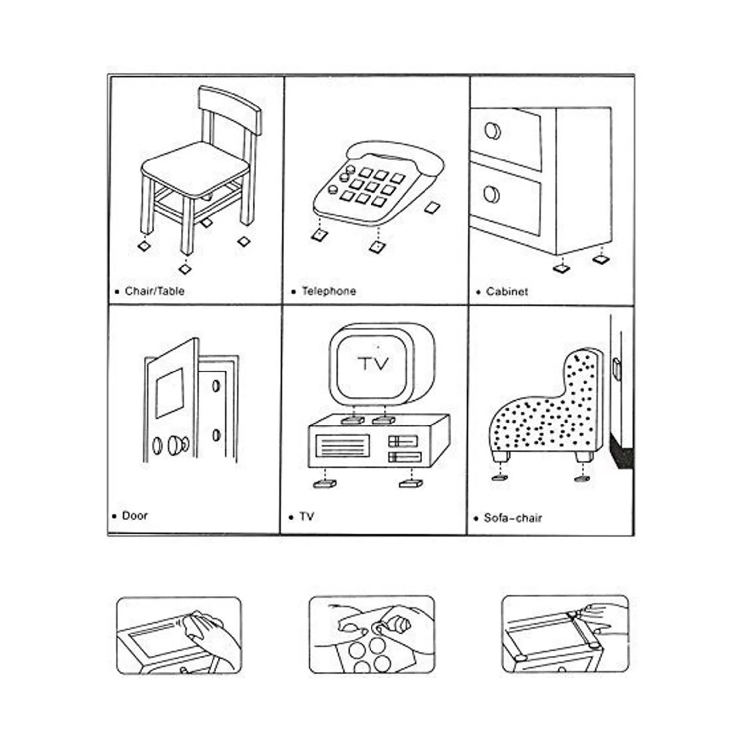 9066 28 pc Rubber furniture Pads Self Sticking Non Slip Furniture Noise Insulation Pads - Image 4