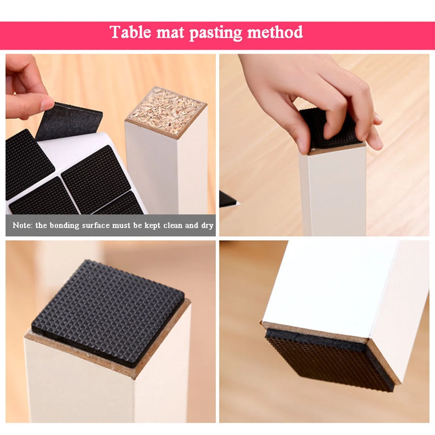 9066 28 pc Rubber furniture Pads Self Sticking Non Slip Furniture Noise Insulation Pads - Image 6