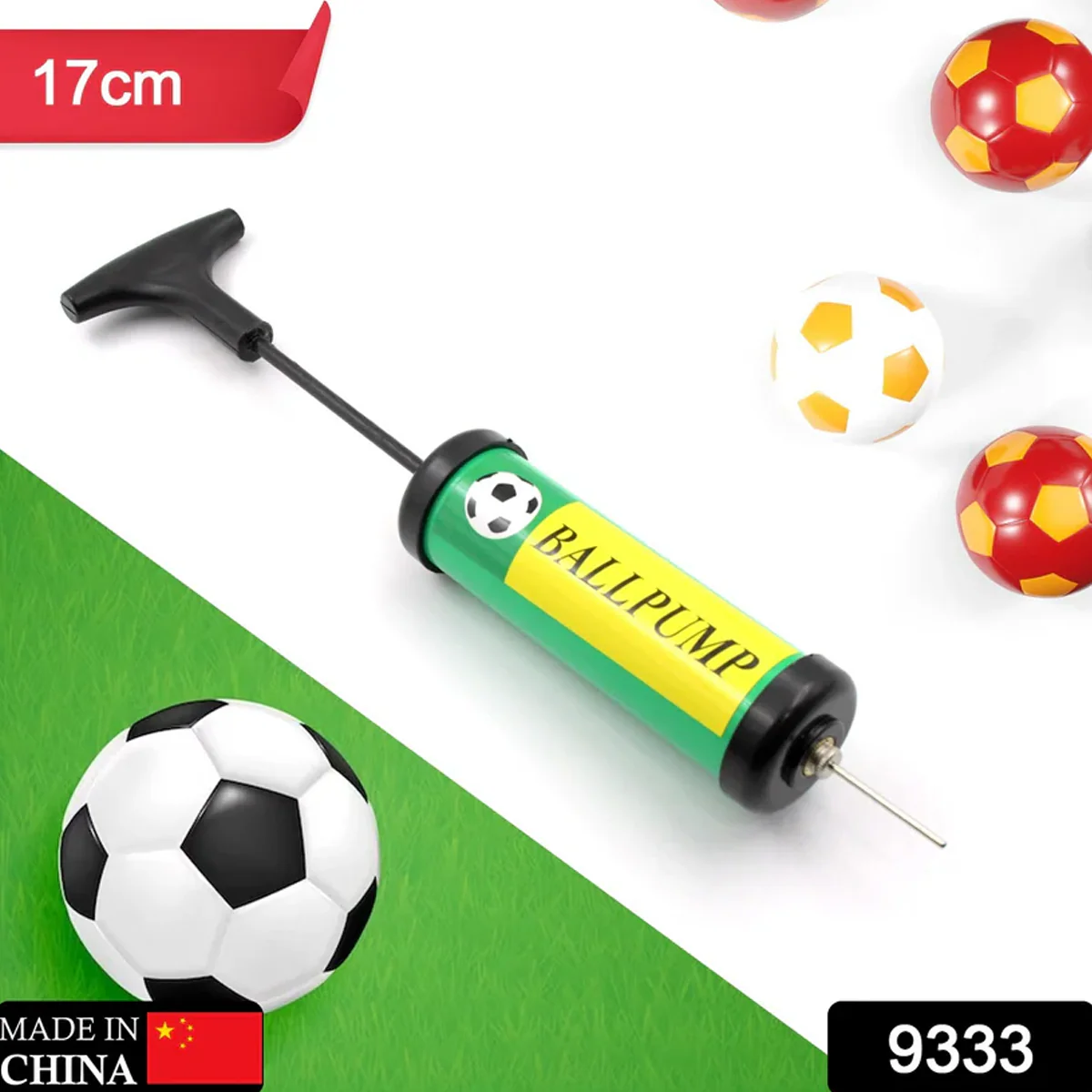 9333 Inflator Air Ball Pump Soft Bouncing Ball Development Kids Toy, Sports Plastic Pump for Soccer, Basketball, Football, Volleyball Ball (17 Cm) - Image 2