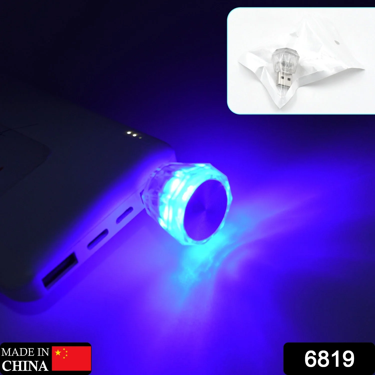 6819 Mix Color Diamond Shape Car Mini USB LED Environmental Lights for Car and Home Decoration Led Light, Mini USB LED Night Lights Car Interior Atmosphere Lamp (Mix -Color) - Image 2