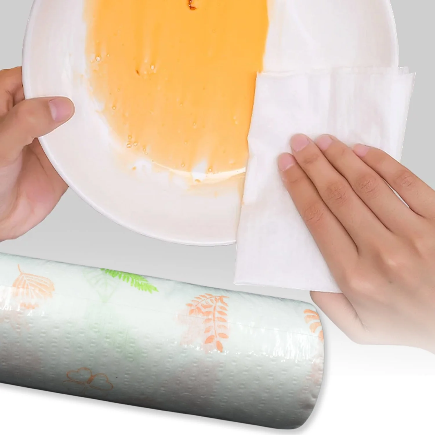 9429 Non Woven Reusable and Washable Kitchen Printed Tissue Roll Non-stick Oil Absorbing Paper Roll Kitchen Special Paper Towel Wipe Paper Dish Cloth Cleaning Cloth 40 sheets / Pulls - Image 6
