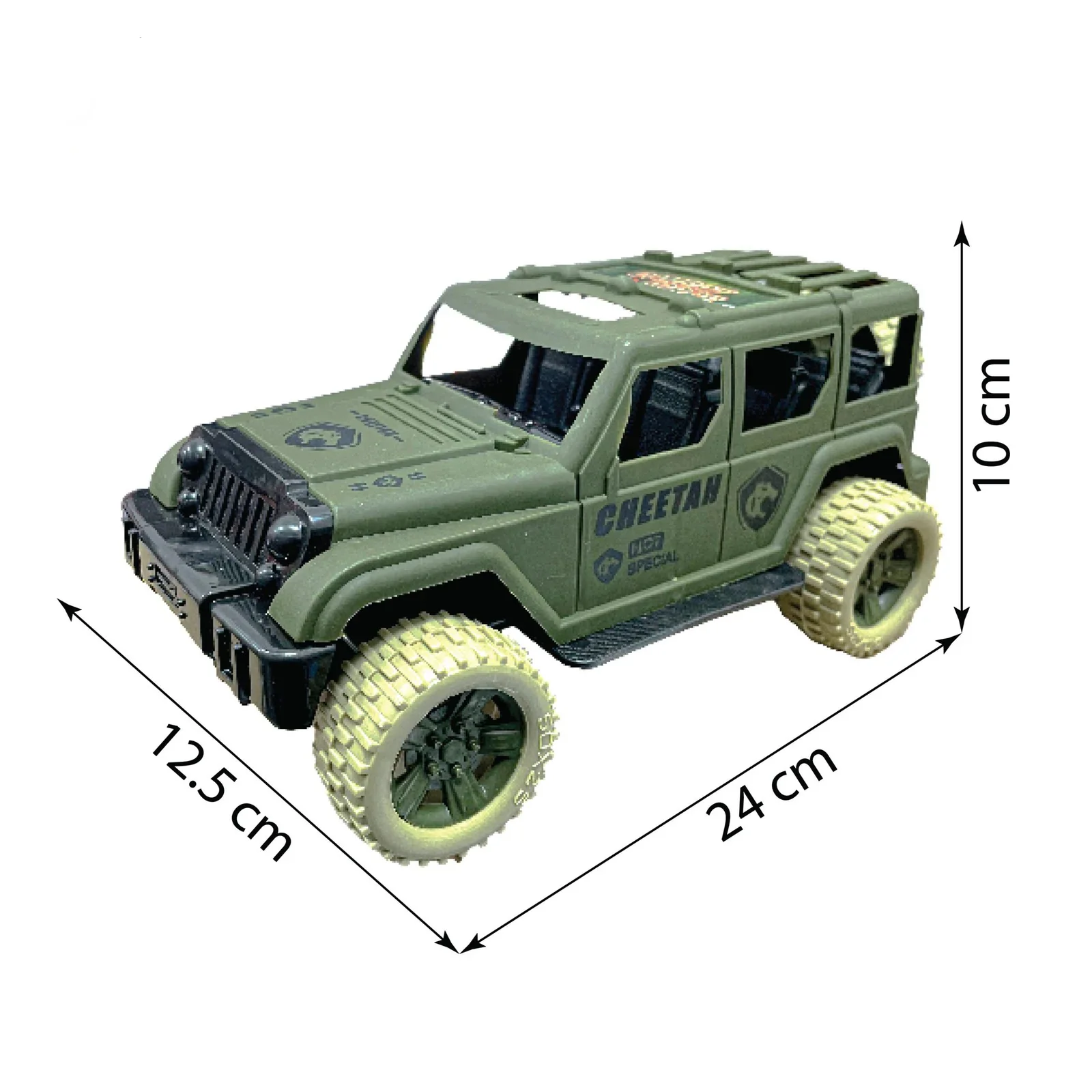 A06486 Cheetah Combat Force Military Friction Powered Toy Jeep - Image 2