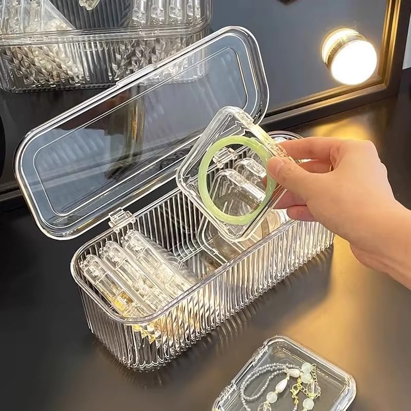 A06496 10-Piece Clear Acrylic Jewellery Organizer Box Set - Image 4