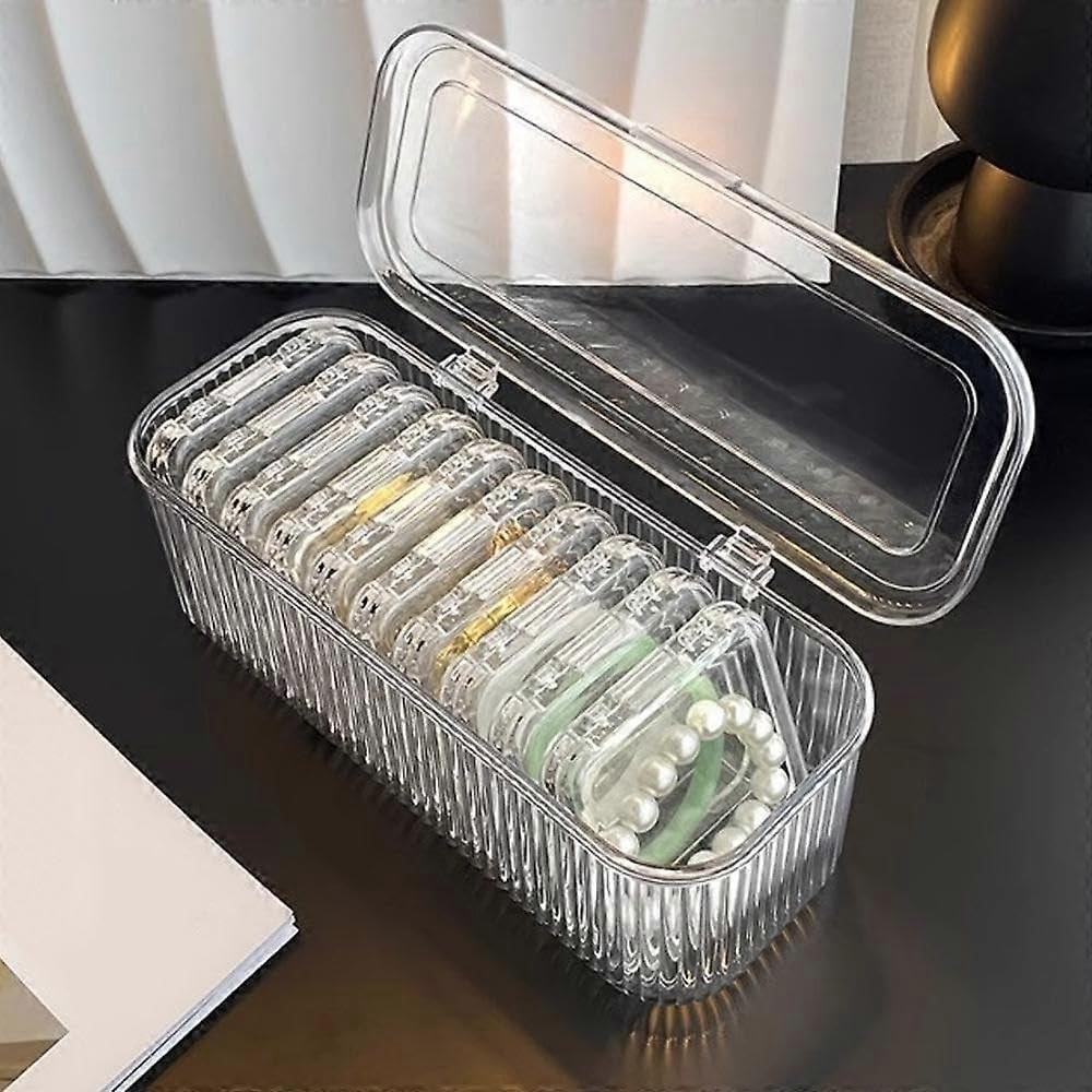 A06496 10-Piece Clear Acrylic Jewellery Organizer Box Set - Image 6