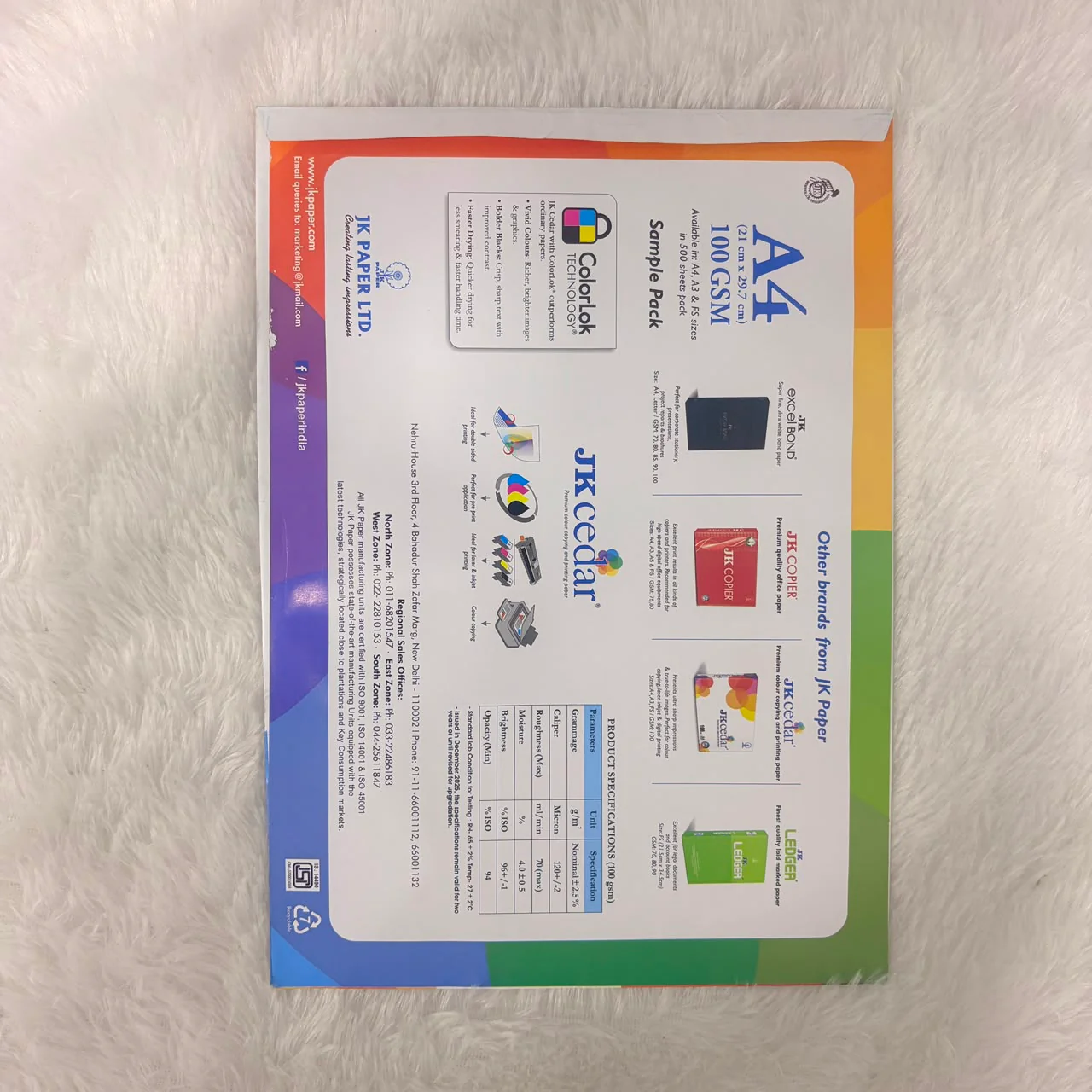 A06550 JK Cedar A4 Premium Copier Paper (100 GSM, 500 Sheets) - Image 2