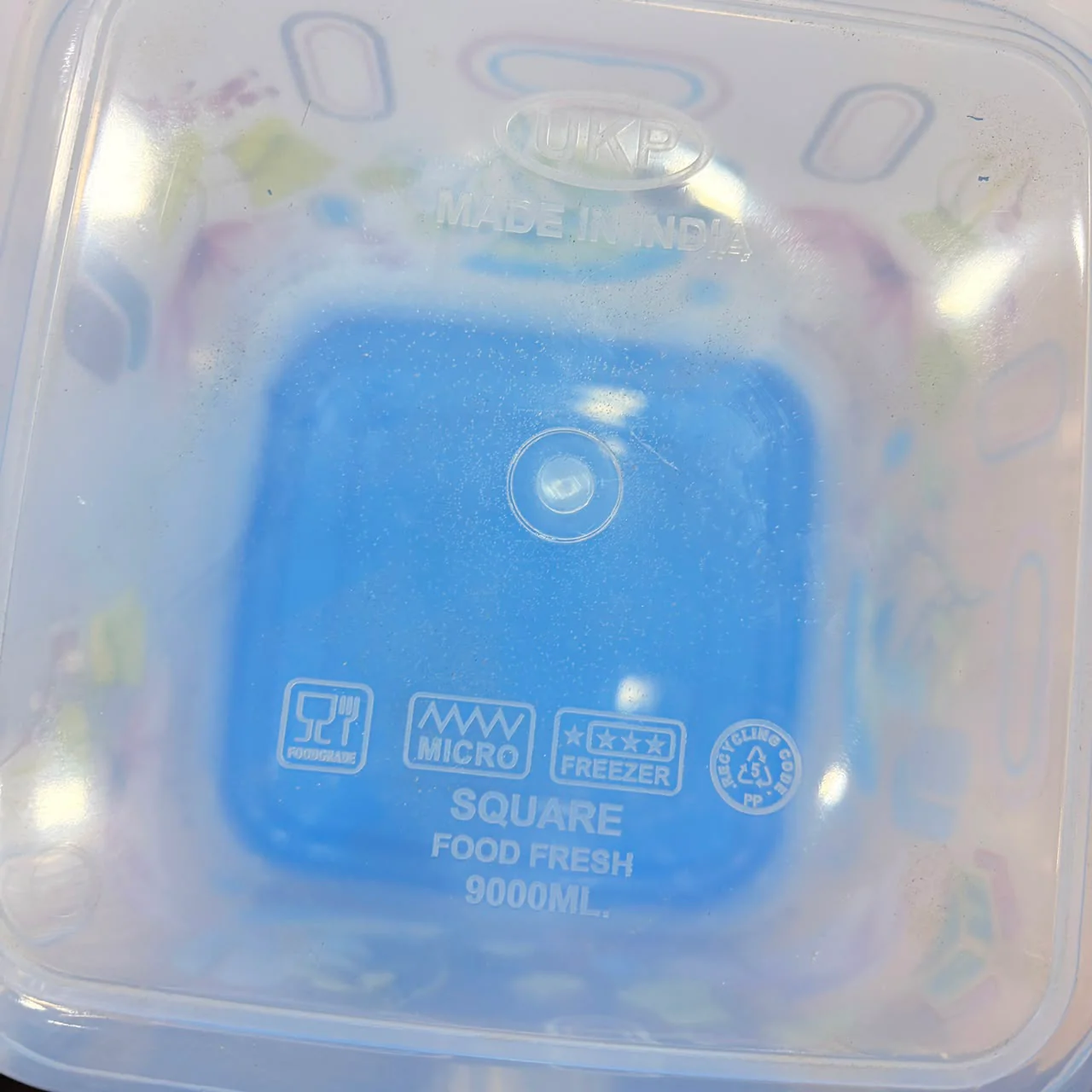 A06554 Square Food Fresh Printed Plastic Container - 9000ml - Image 3