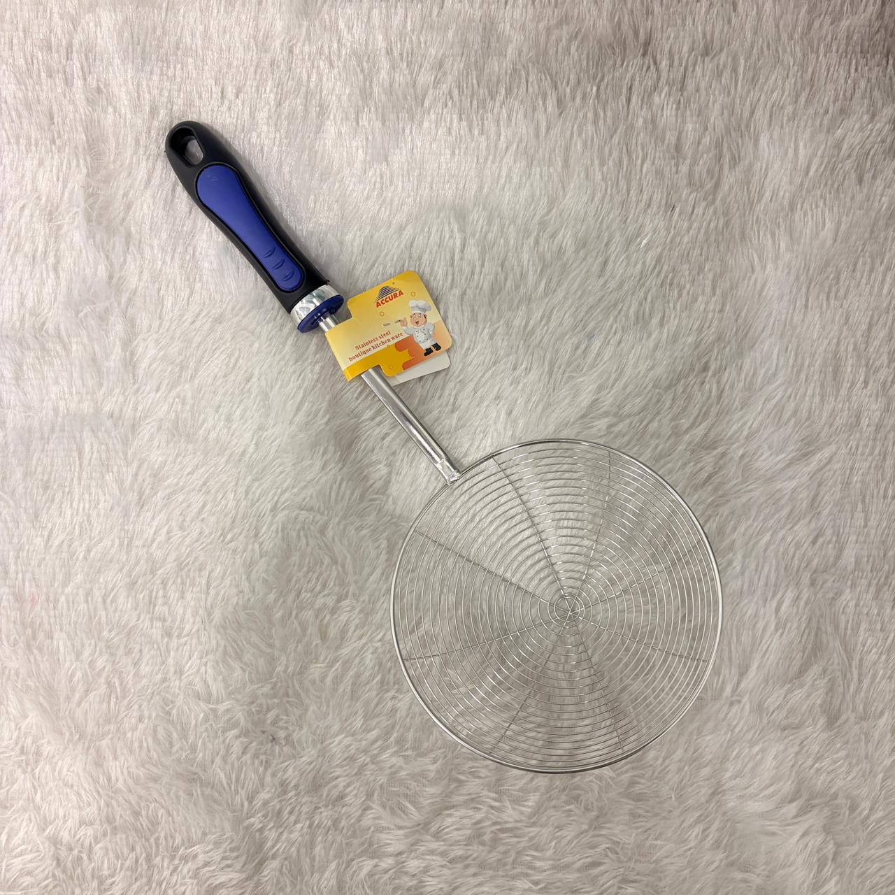 AM7416 Accura Stainless Steel Spider Strainer with Ergonomic Plastic Handle - Image 5
