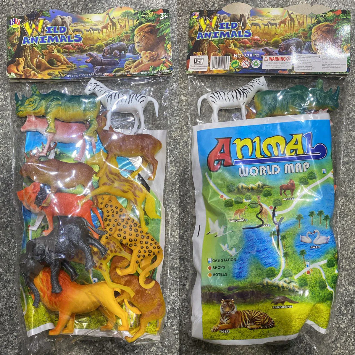 AM0224 Wild Animals Learning Figures Set for Kids Big Size 12 pcs (Approx 10 cms Each) - Image 2