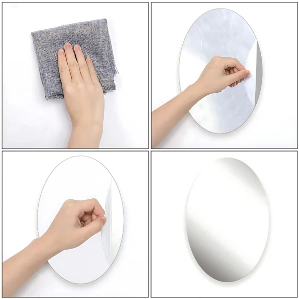 AM0091 Oval Shape Mirror Sticker For Wall 30x45cm - Image 6