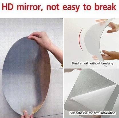 AM0091 Oval Shape Mirror Sticker For Wall 30x45cm - Image 7