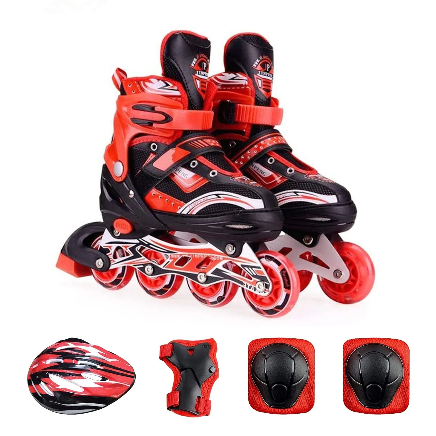 AM0148 Adjustable Inline Roller Skating Shoes with LED Flash Lights - Image 3