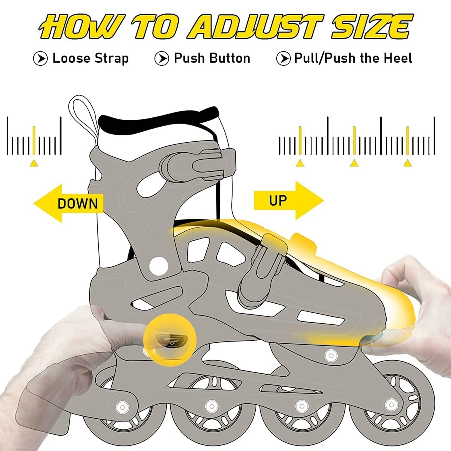 AM0148 Adjustable Inline Roller Skating Shoes with LED Flash Lights - Image 6