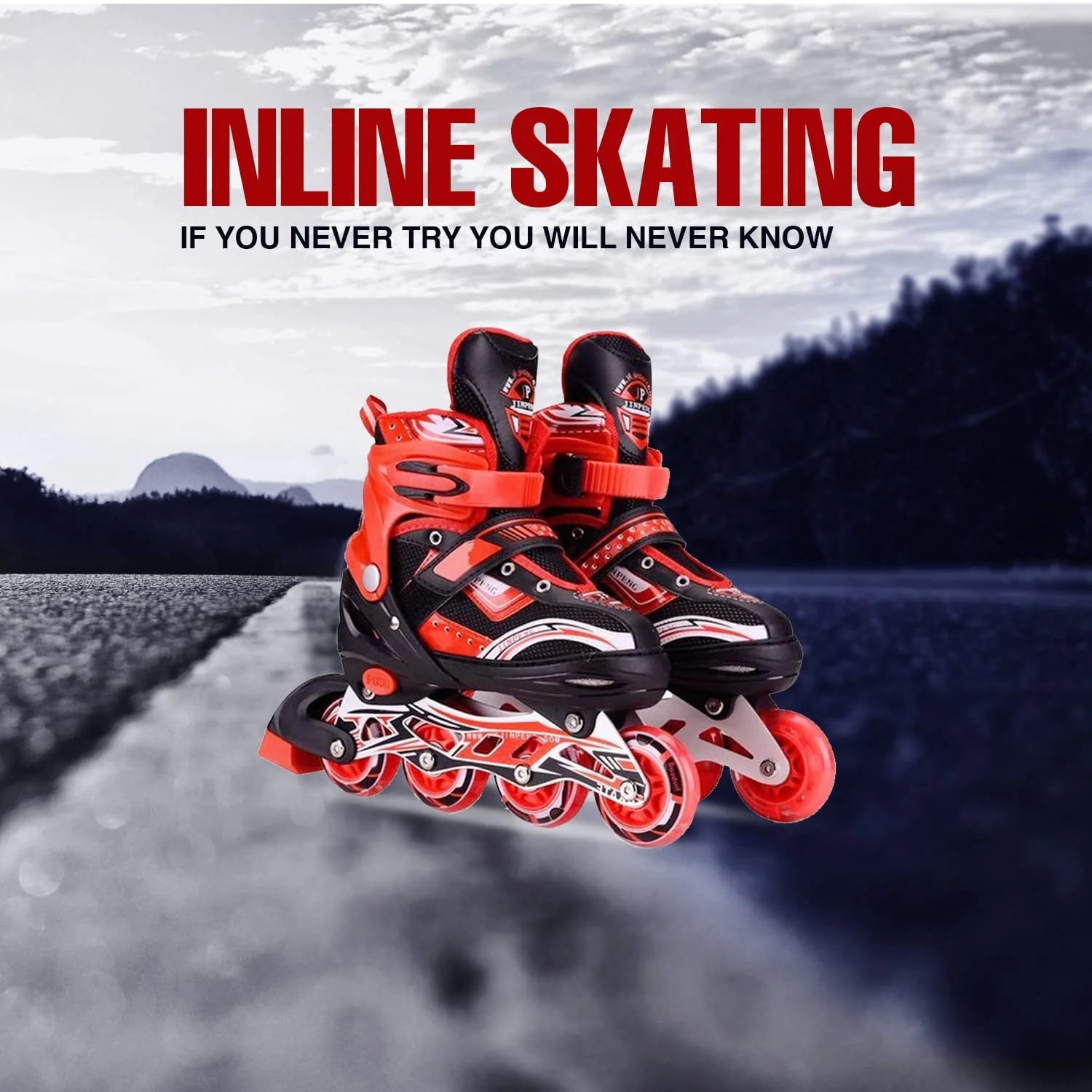 AM0148 Adjustable Inline Roller Skating Shoes with LED Flash Lights - Image 9