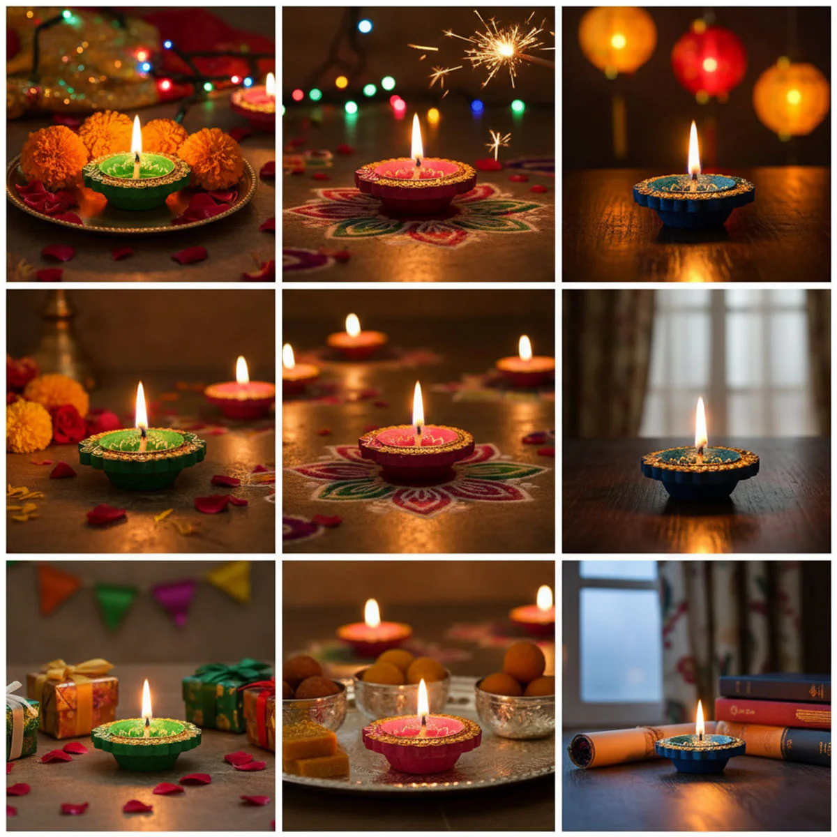 AM0208 Handmade Decorative Diyas For Diwali Decoration (6 Pcs) - Image 4