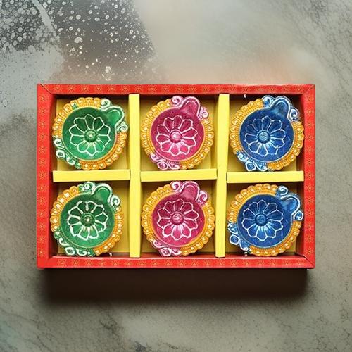 AM0208 Handmade Decorative Diyas For Diwali Decoration (6 Pcs) - Image 7