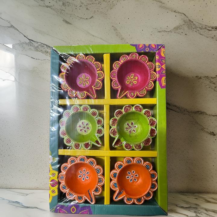 AM0208 Handmade Decorative Diyas For Diwali Decoration (6 Pcs) - Image 9
