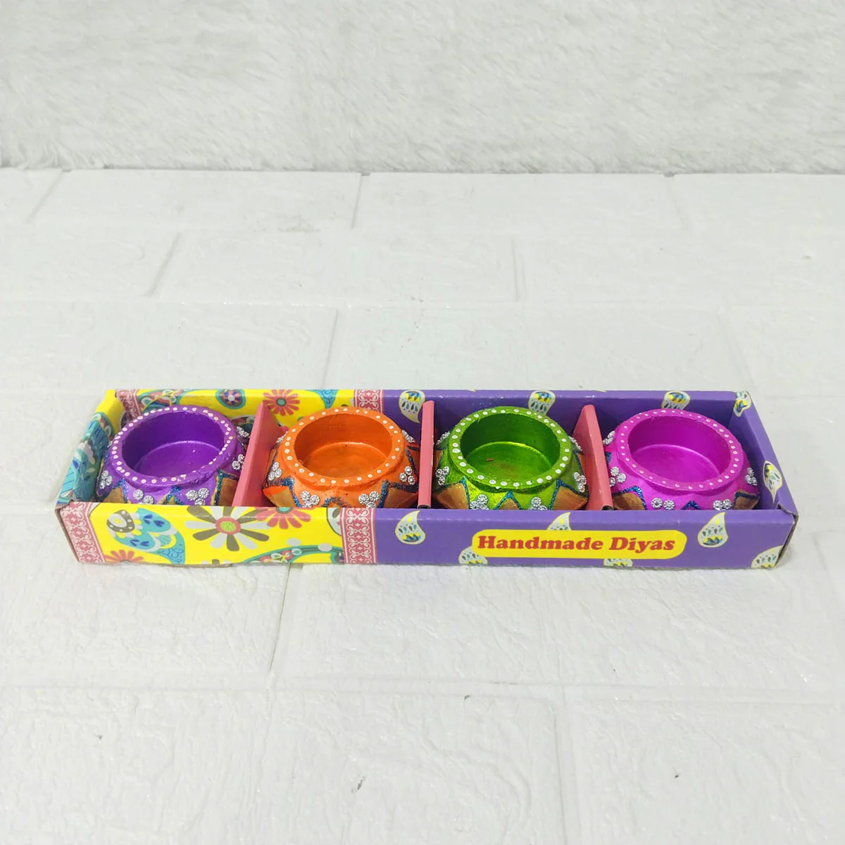 AM0209 Handmade Decorative Diyas For Diwali With wex (4 Pcs) - Image 5