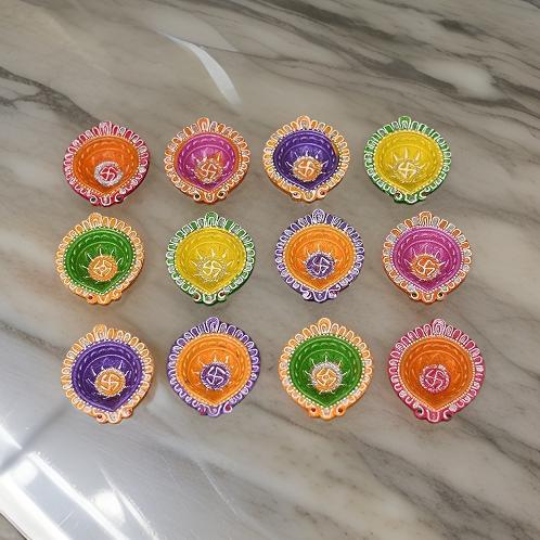 AM0210 Handmade Decorative Diyas For Diwali Decoration ( 12 Pcs) - Image 3