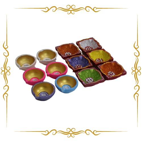 AM0210 Handmade Decorative Diyas For Diwali Decoration ( 12 Pcs) - Image 4
