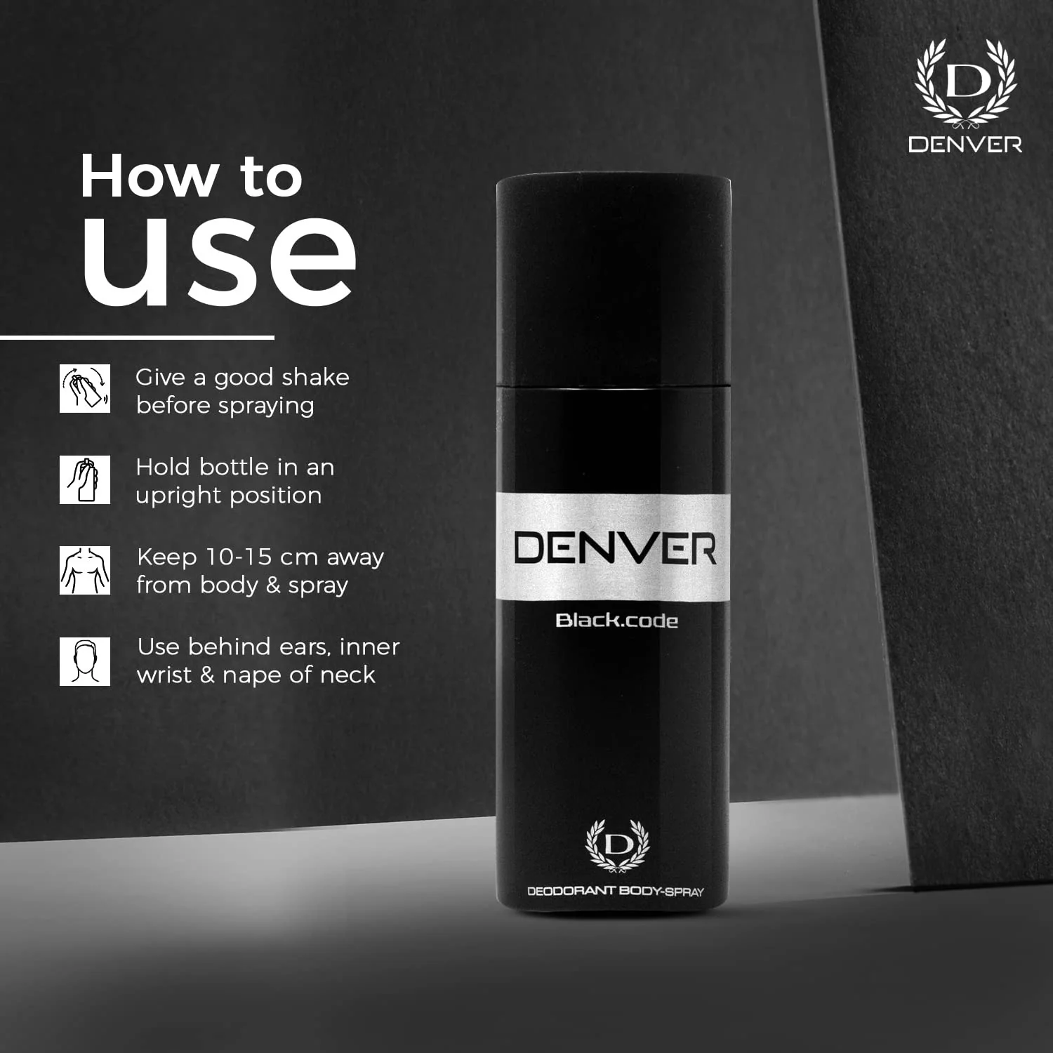 AM0258 DENVER Black.code Deo 150ML - Image 3
