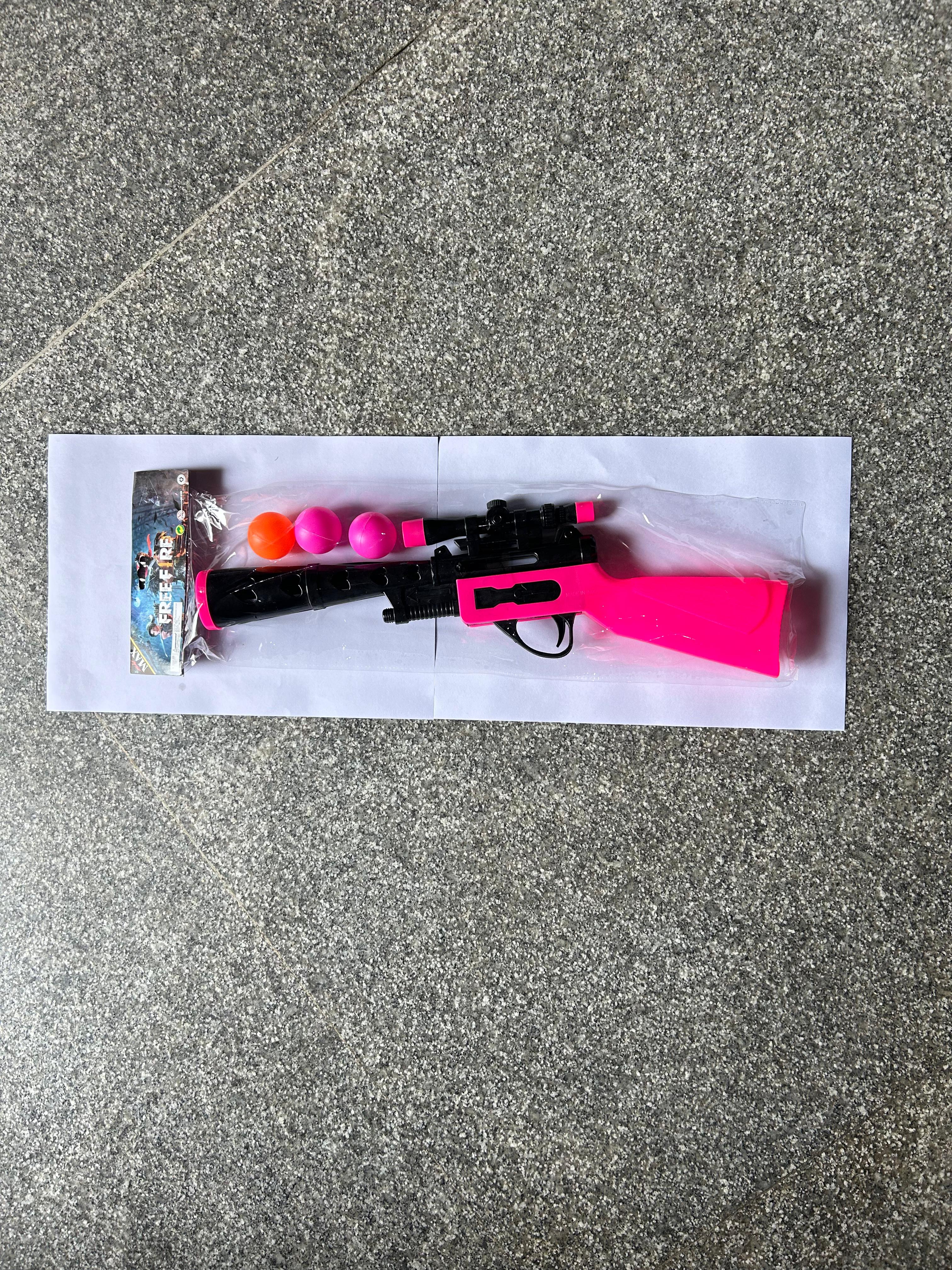 AM0344 Plastic Toy Ball Gun For Kids A unique Air Gun Toy which works on Air pressure by suction and propelling with the help of air, - Image 3