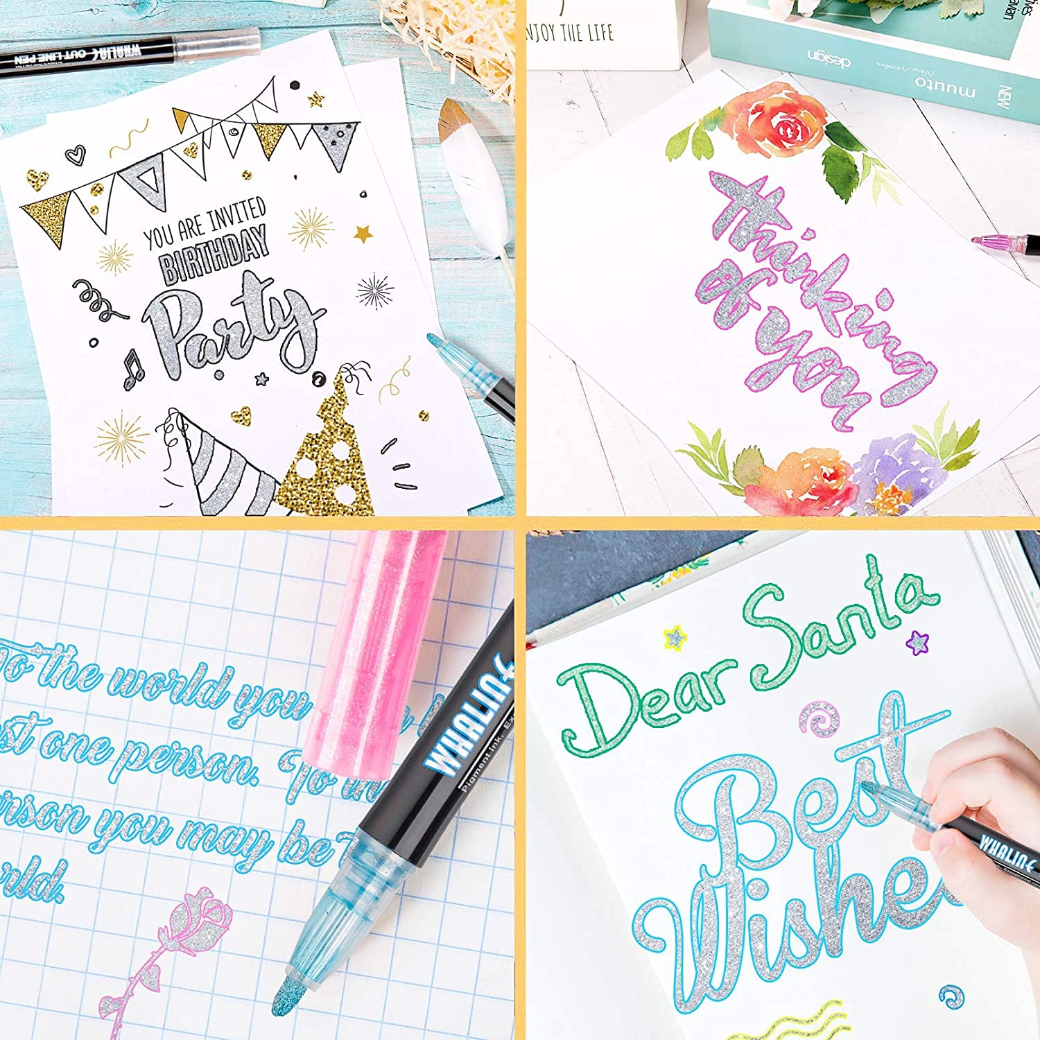 AM0423 Outline Drawing Metallic Markers (12 Colors) - Image 5