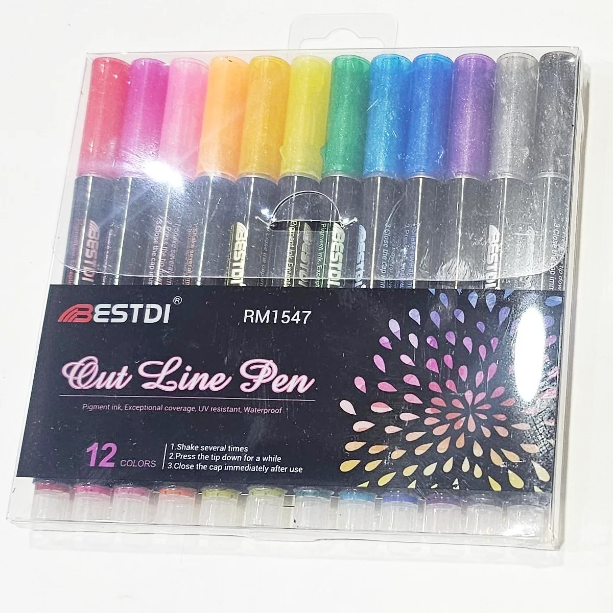 AM0423 Outline Drawing Metallic Markers (12 Colors) - Image 6