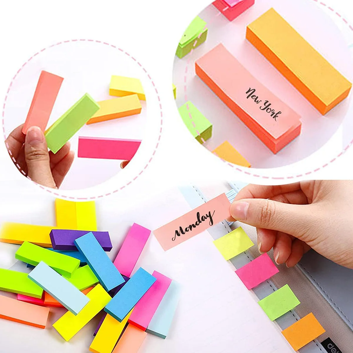 AM0433 JC 3" X 3" Multicolour Sticky Notes (Pack of 1, 100/50 Sheets per pad)