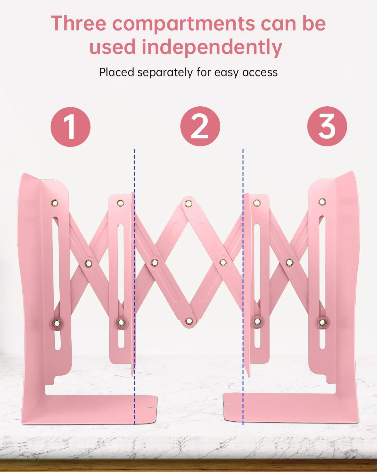 AM0557 Bookends for Shelves, Book Organizer for Desk - Image 6