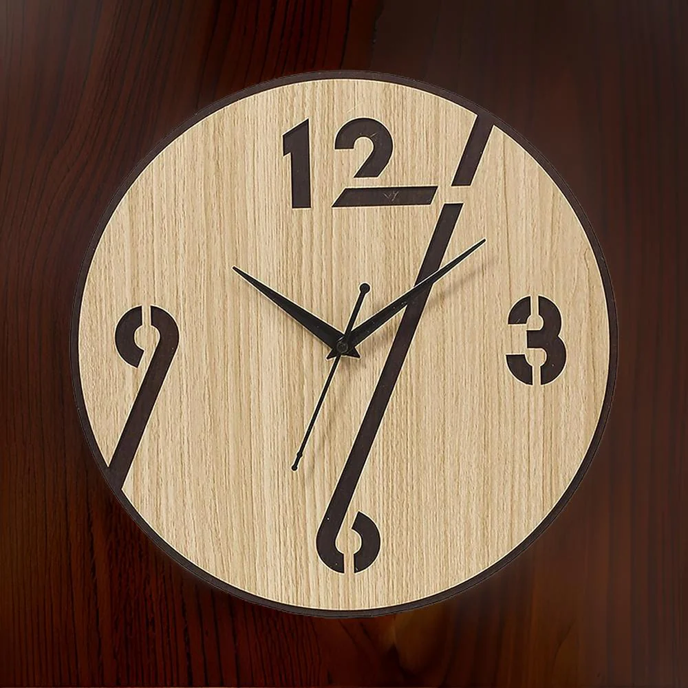 AM0605 Wooden Round Shape Wall Clock Round Number MDF design for Home -11.5x11.5