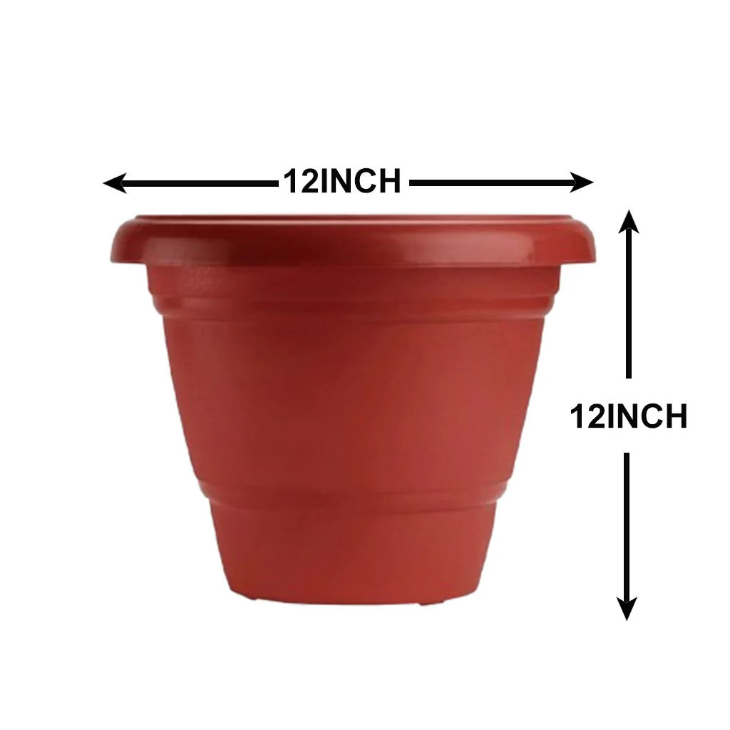 AM0809 Deep Virgin Plastic Round Planter 12 inch - Image 10