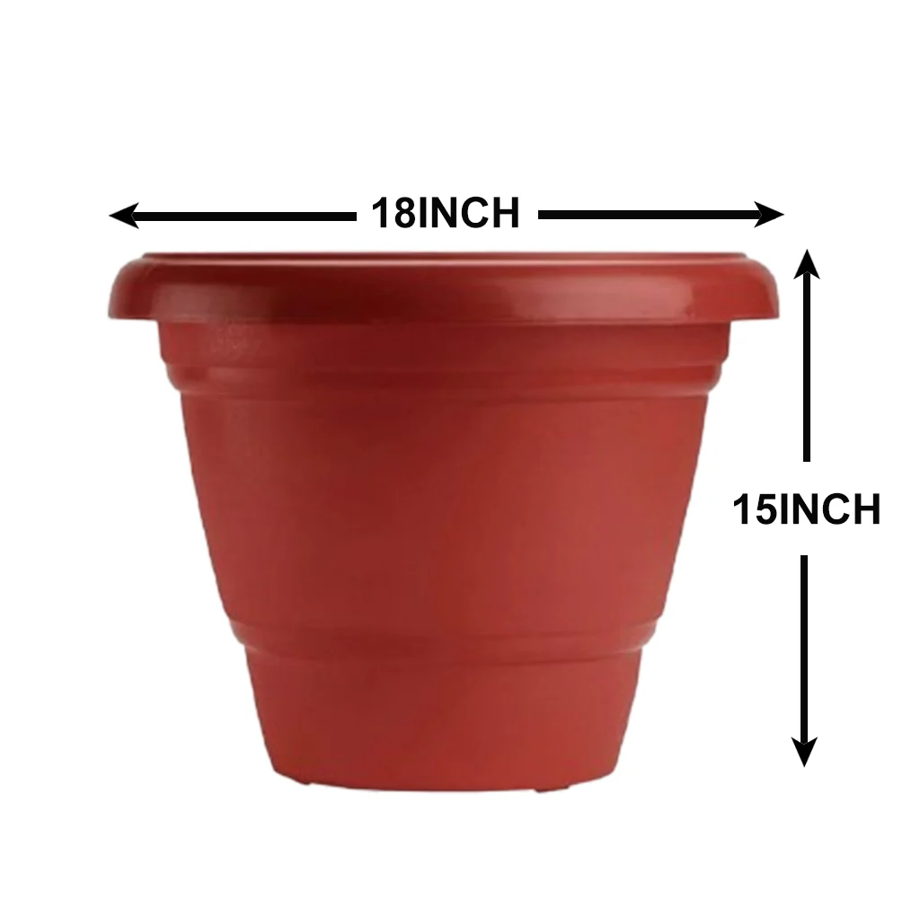 AM0812 Deep Virgin Plastic Round Planter 18 inch - Image 9