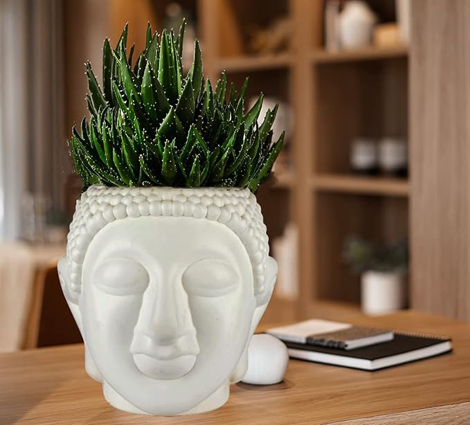 AM0823 Buddha Theme 10 inch Flower Plant Plastic Pot - Image 5