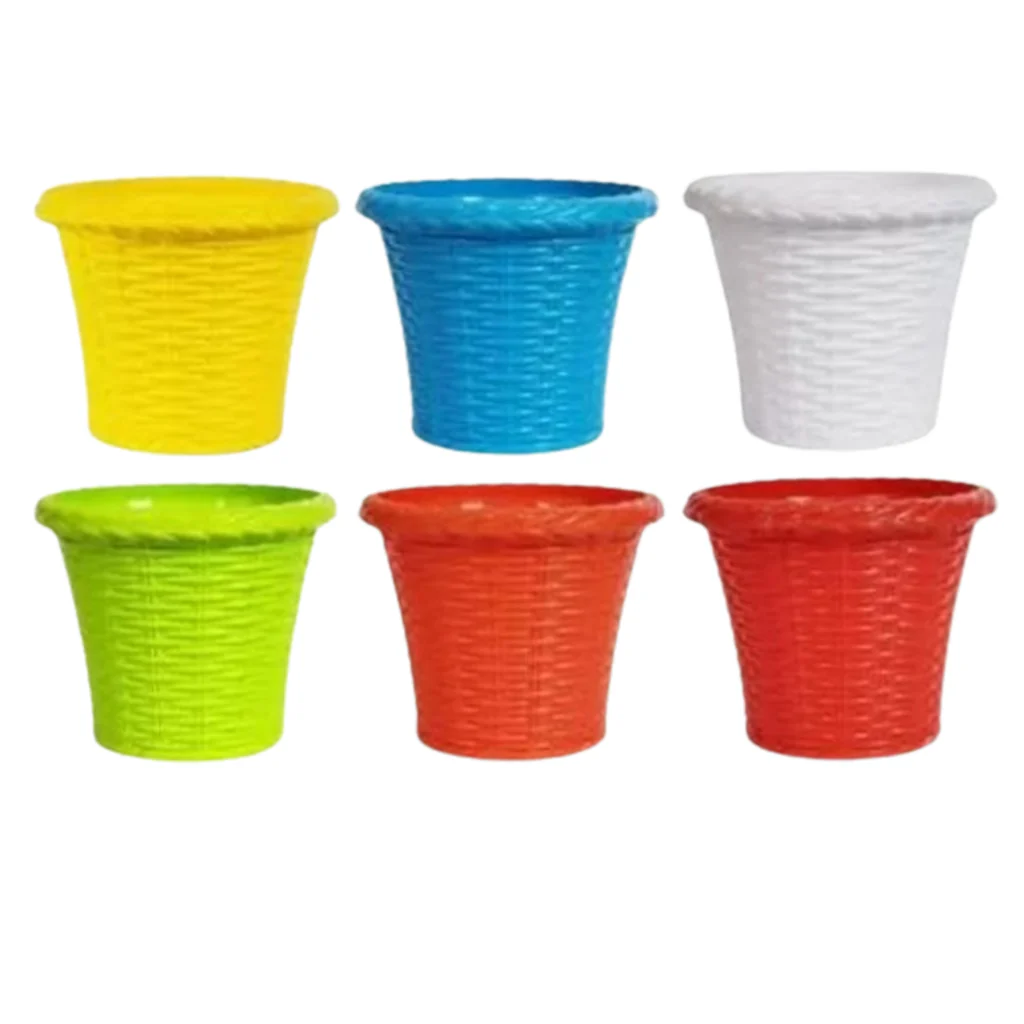AM0825 Ap Juhi Pot 6 inch -Multicolor Designer Plastic Flower pots - Image 5
